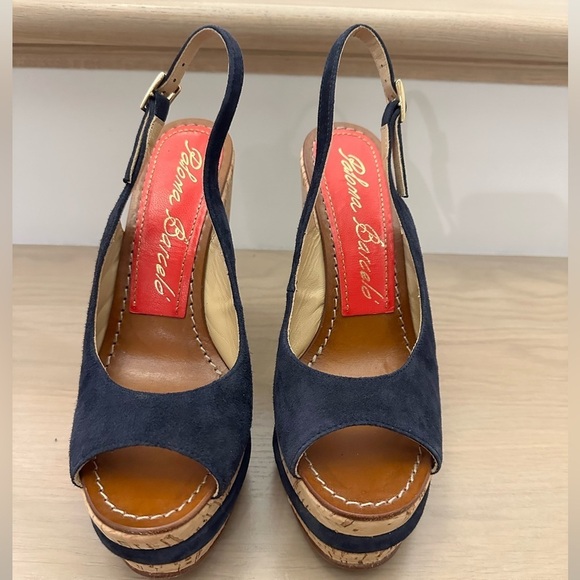 Paloma Barcelo Suede Platform Wedge Sandals - size 38 - Picture 3 of 6